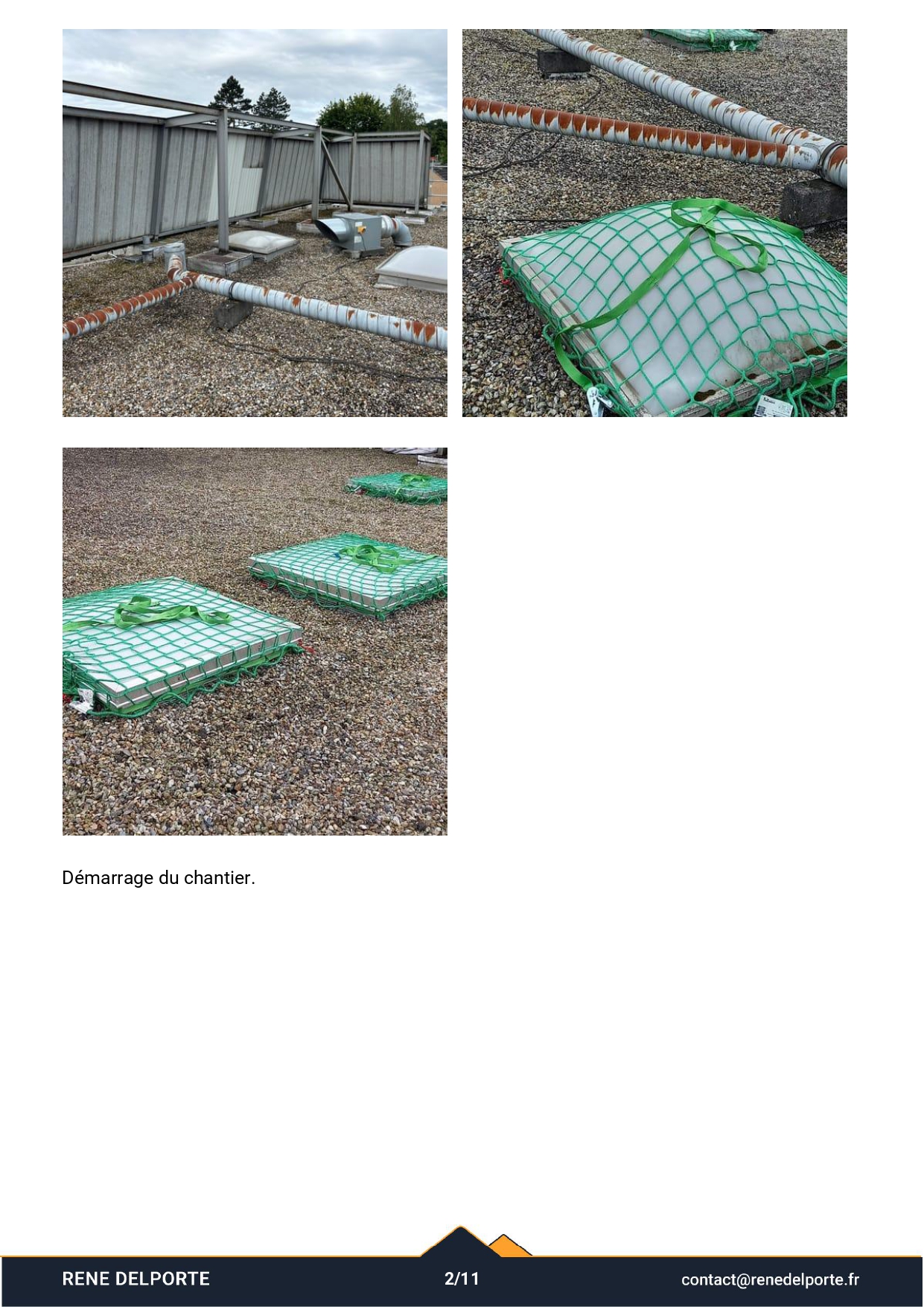 Rapport de chantier René Delporte — page 2 (photos du démarrage du chantier)