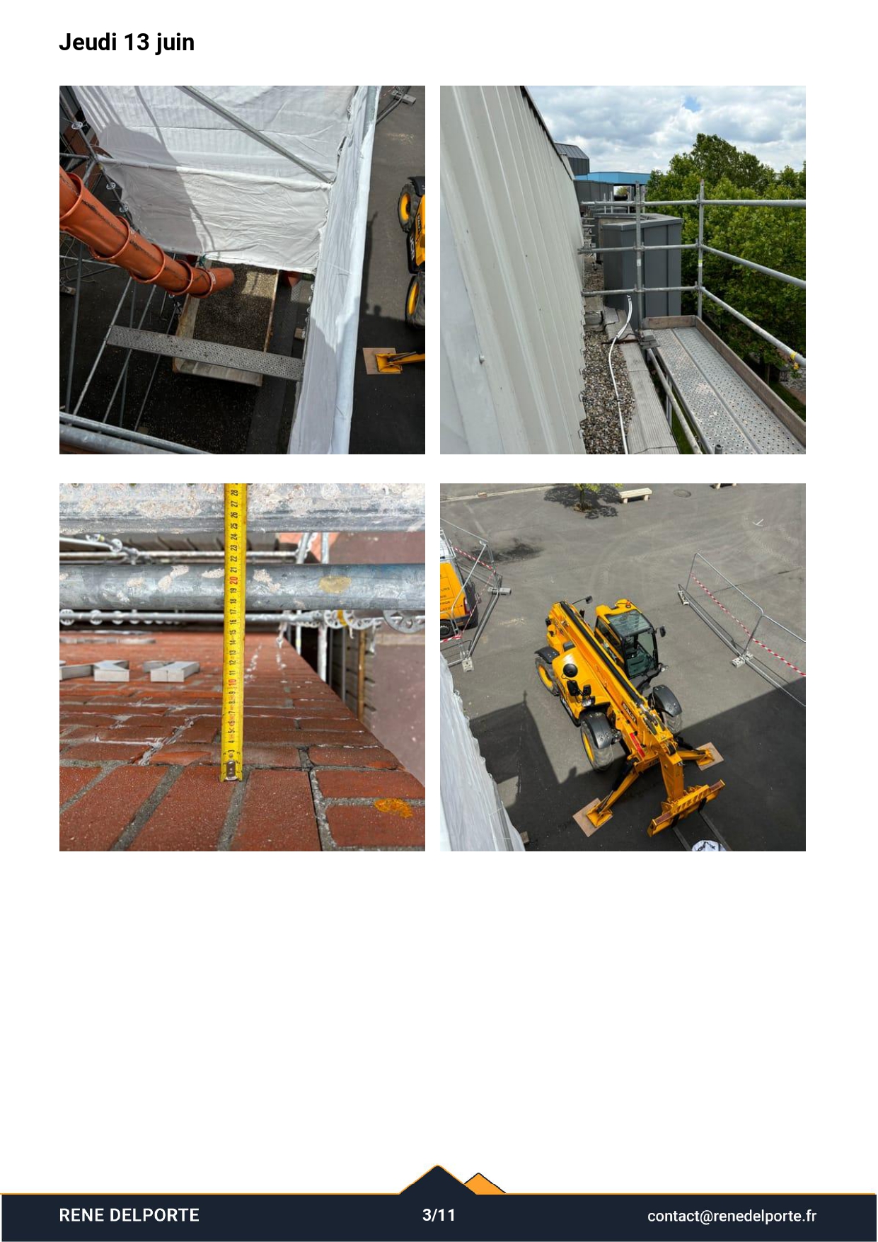 Rapport de chantier René Delporte — page 3 (jeudi 13 juin)
